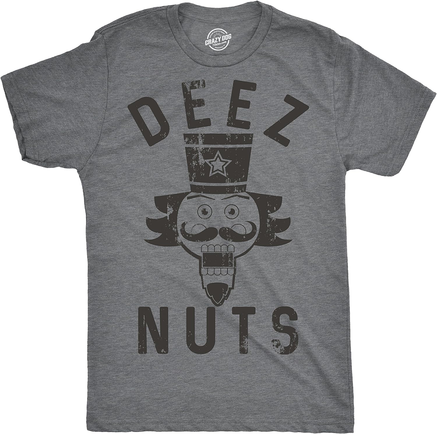 Crazy Dog Mens Deez Nuts Funny Christmas T Shirt Nutcracker Humor Christmas Pun Shirt Review