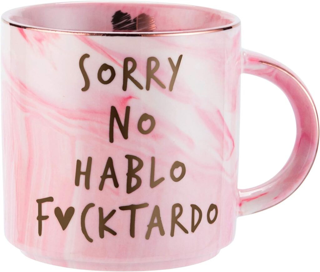 Hendson Gag Gifts for Women - Funny Sarcastic Novelty Gift for Friends, Coworkers, Boss, Employee, Adults - Birthday Mugs for Mom, Sister, BFF - Sorry No Hablo Fuctardo - 11.5oz Ceramic Cup