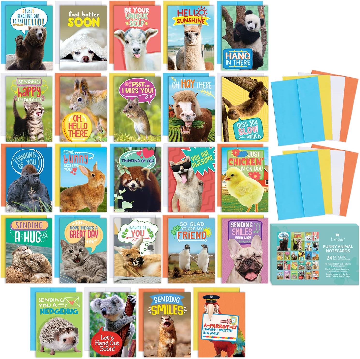 T MARIE 24 Funny Animal Greeting Cards Set with Envelopes Review