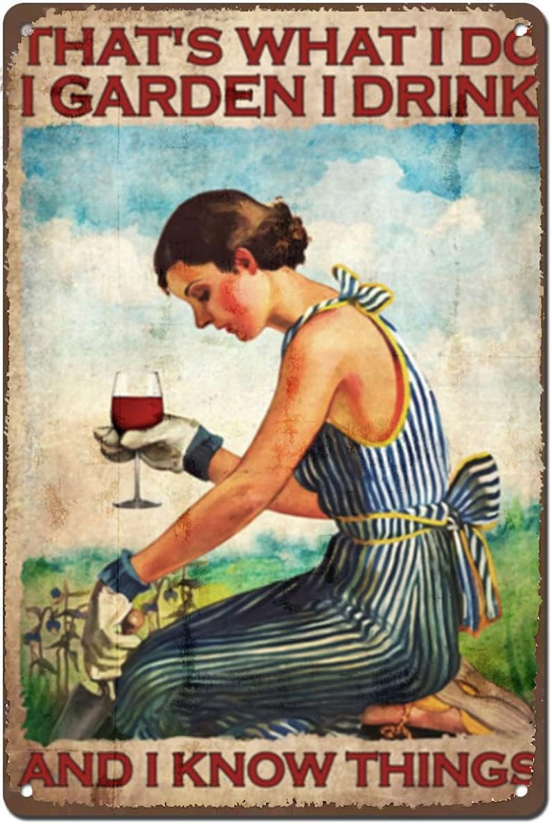 Vintage Wall Decor Funny Garden and Wine Lady Review