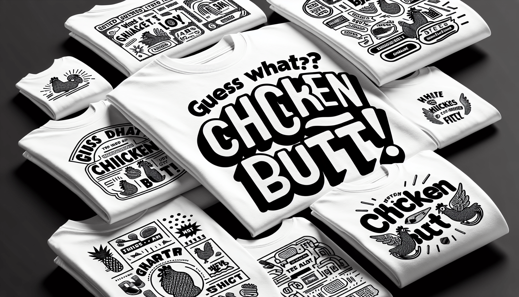 Funny Guess What? Chicken Butt! White Design T-Shirts Review