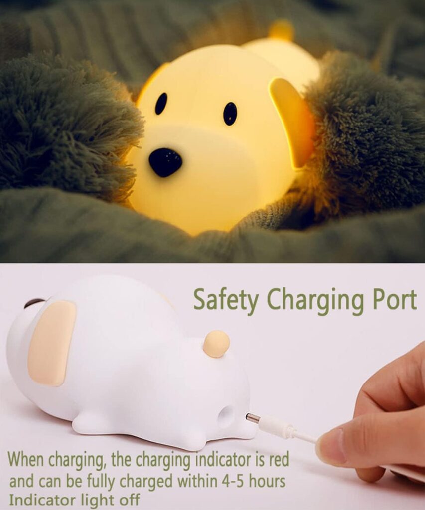 LED Lying Flat Duck Night Light, 3 Level Dimmable Nursery Nightlight,Cute Lamps Silicone Squishy Light Up Duck,Rechargeable Bedside Touch Lamp for Breastfeeding Toddler Baby Kids Decor
